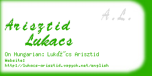 arisztid lukacs business card